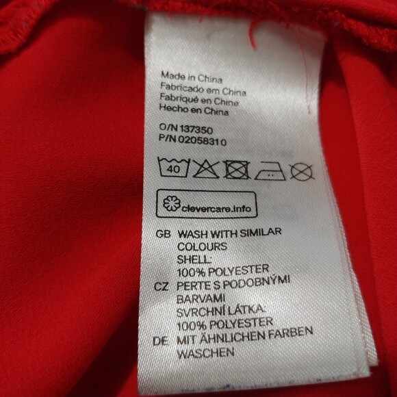 H&M Blouse for Women Size 8 Red Color Hidden Buttons Sleeveless - Picture 10 of 12